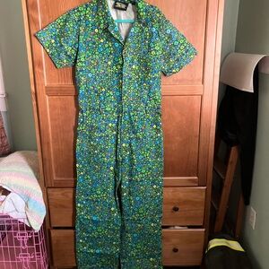 Big Bud Press Green and Blue Lazy Daisy Jumpsuit XL